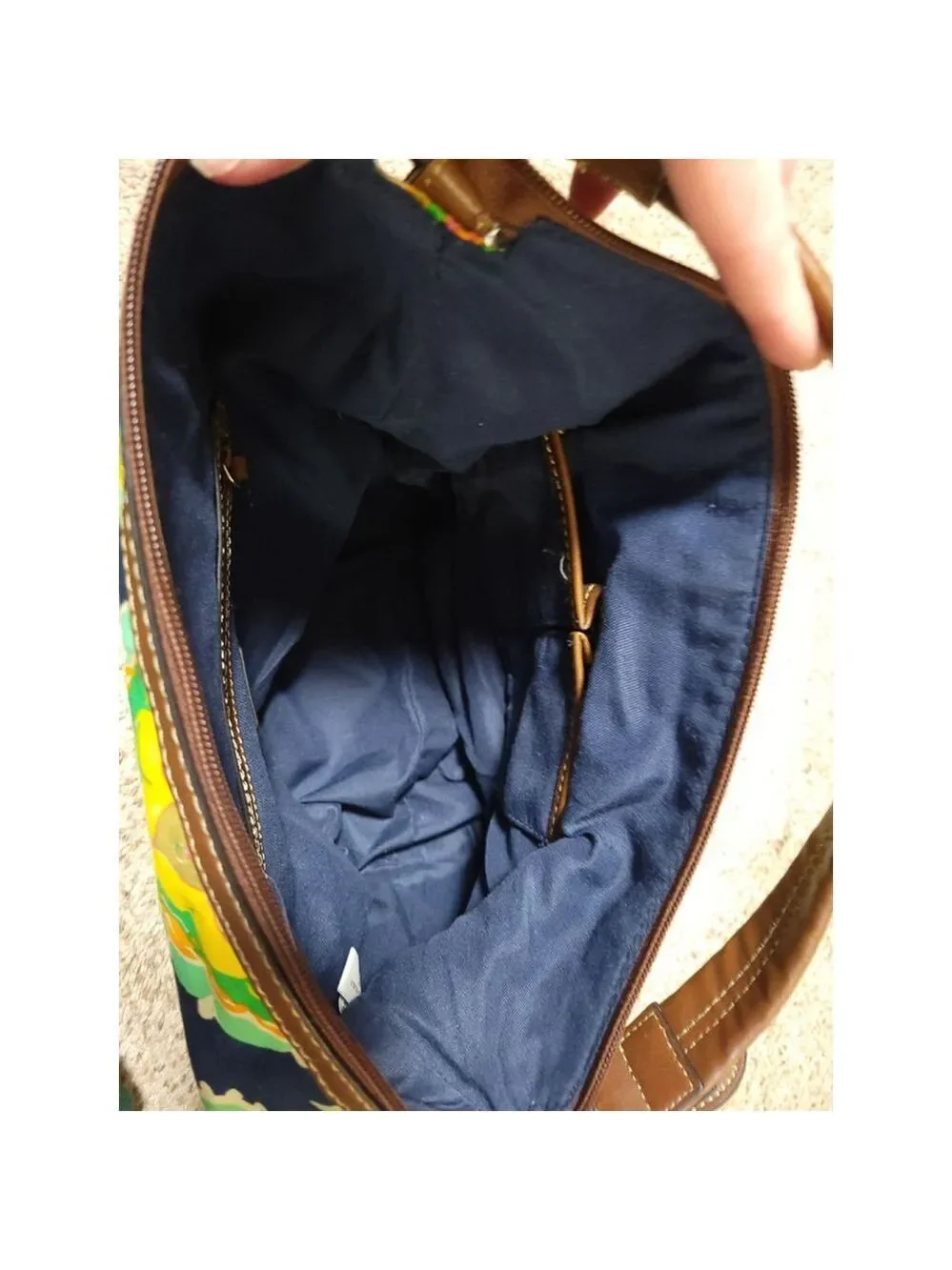 Chaps Multicolor Paisley Bag | Faux Leather Details